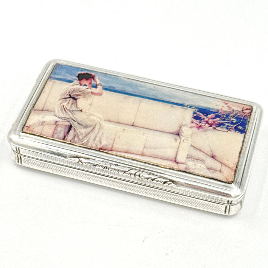 French Silver And Enamel Top Pill Box Viellard C1819