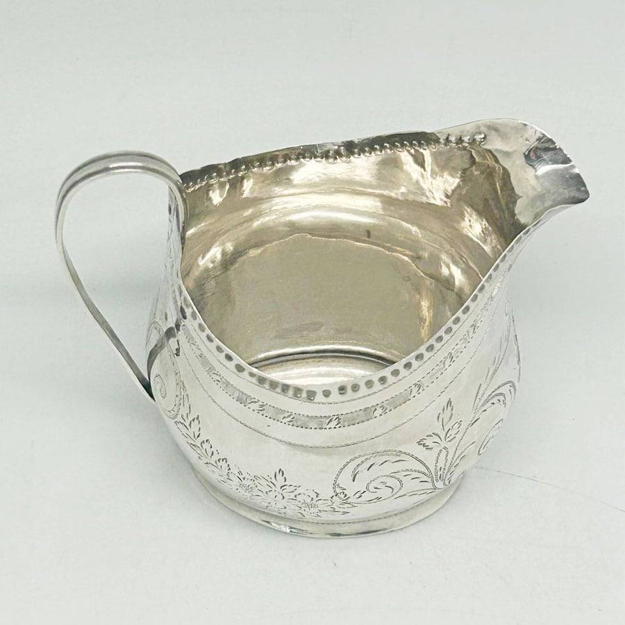 Hallmarked Silver Milk Jug Bright Cut London 1805 - Bateman
