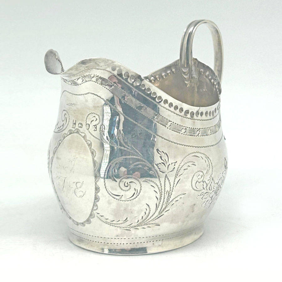 Hallmarked Silver Milk Jug Bright Cut London 1805 - Bateman