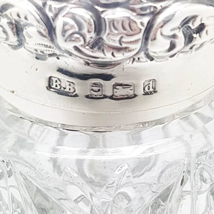 Hallmarked Silver and Glass Sugar Caster Birmingham