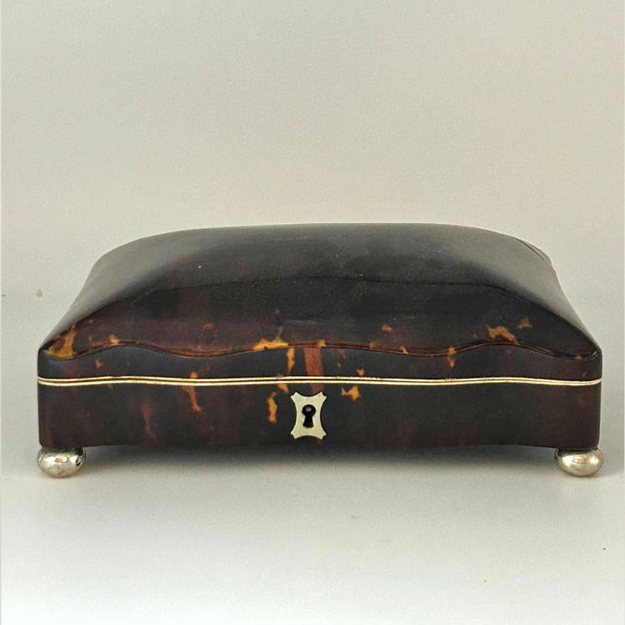 Hallmarked Silver and Tortoiseshell Box With Dutch Silver Tea Spoon Set
