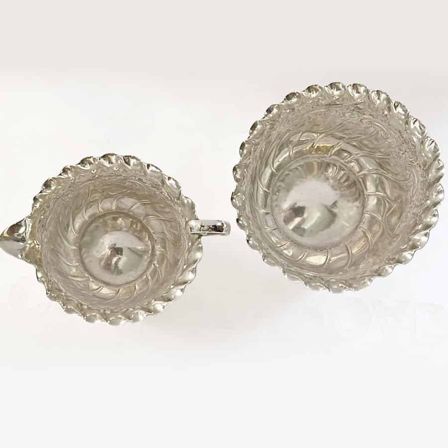 Hallmarked Silver Boxed Cream Sugar Set Sheffield 1894