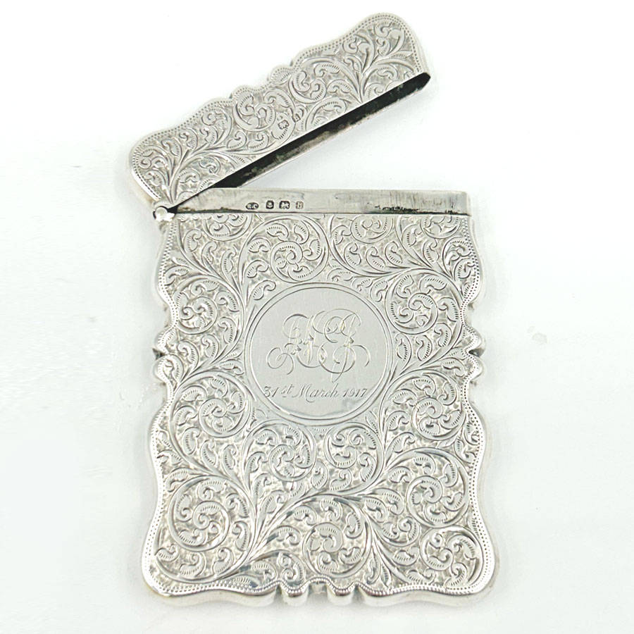 Hallmarked Silver Calling Card Case Birmingham 1907