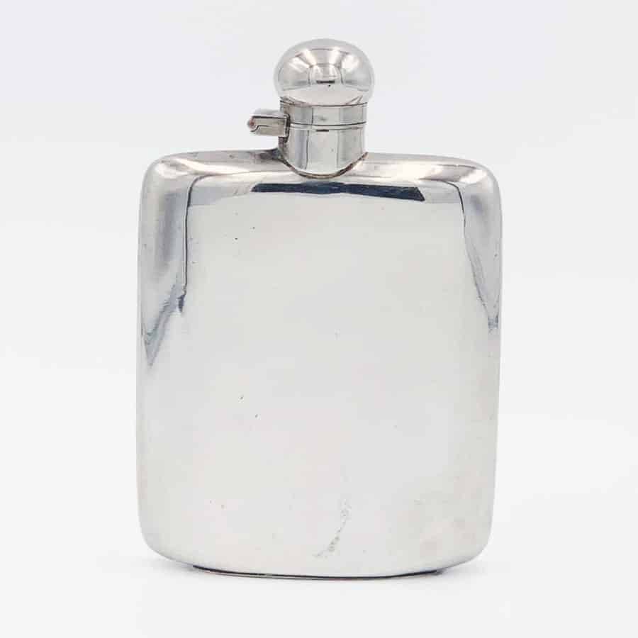 Hallmarked Silver Hip Flask Sheffield 1920