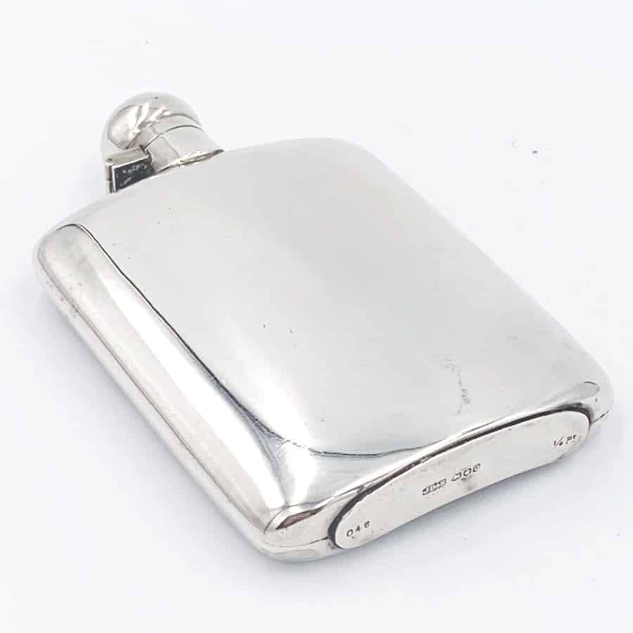 Hallmarked Silver Hip Flask Sheffield 1920