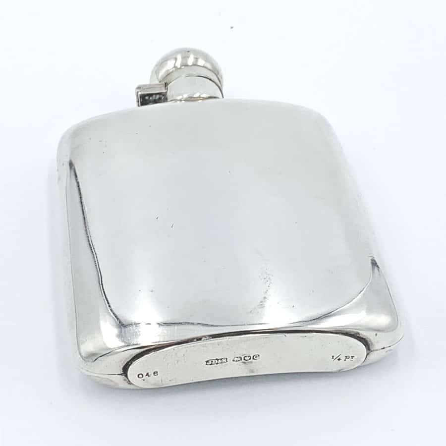 Hallmarked Silver Hip Flask Sheffield 1920