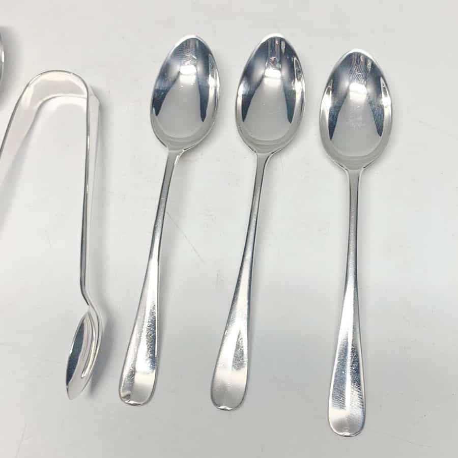 Hallmarked Silver Rat Tail Tea Spoon Set Birmingham 1924