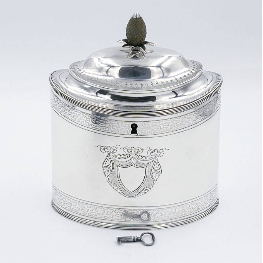 Georgian Hallmarked Silver Tea Caddy Peter and Ann Bateman London 1834