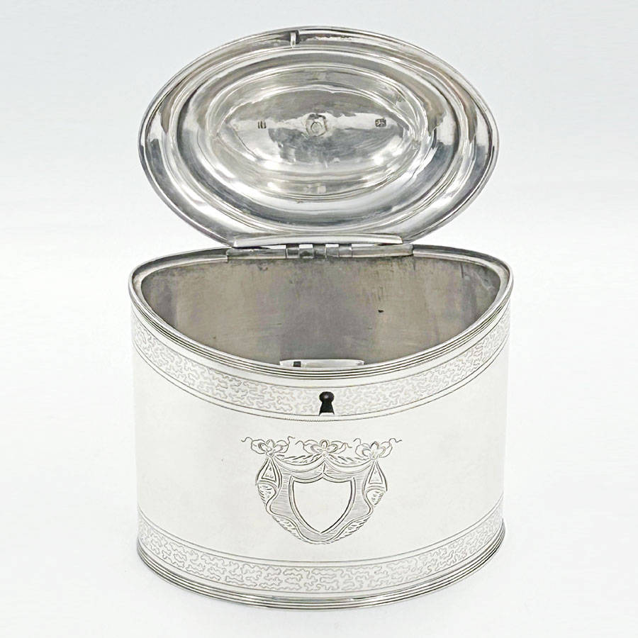 Georgian Hallmarked Silver Tea Caddy Peter and Ann Bateman London 1834