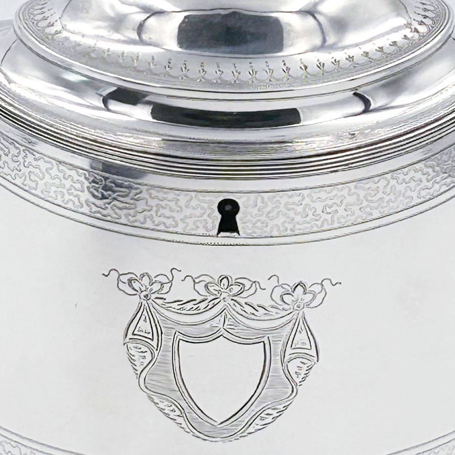 Georgian Hallmarked Silver Tea Caddy Peter and Ann Bateman London 1834