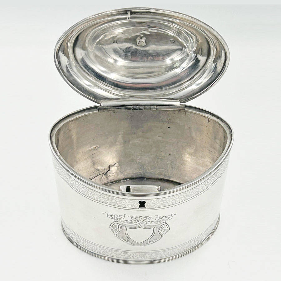 Georgian Hallmarked Silver Tea Caddy Peter and Ann Bateman London 1834