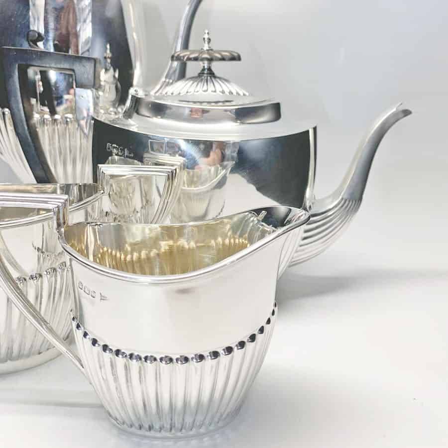 Late Victorian Hallmarked Silver Tea Service Sheffield 1898