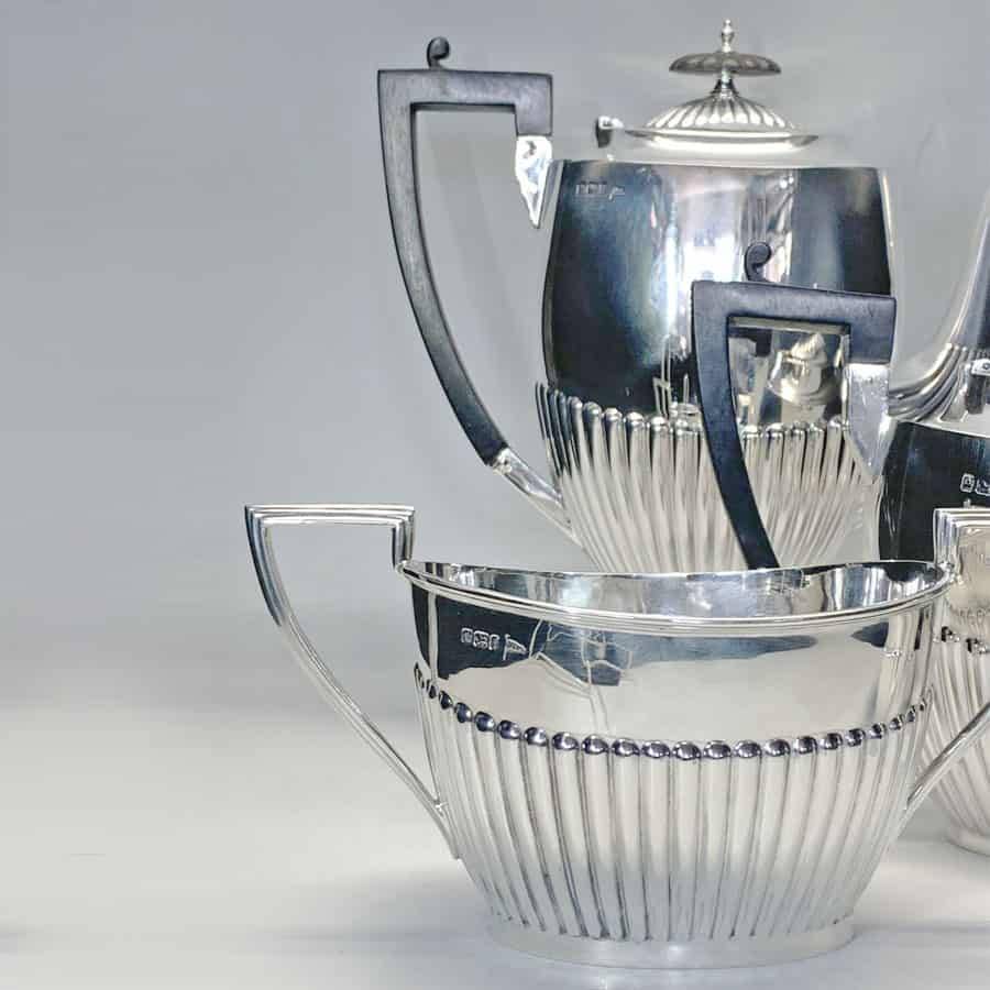 Late Victorian Hallmarked Silver Tea Service Sheffield 1898