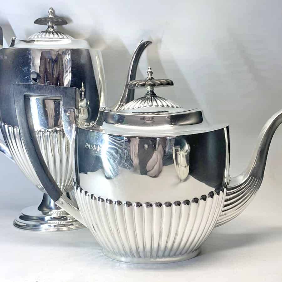 Late Victorian Hallmarked Silver Tea Service Sheffield 1898