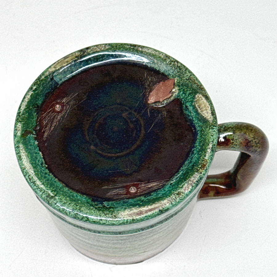Linnware Beer Tankard Mottled Green Glaze