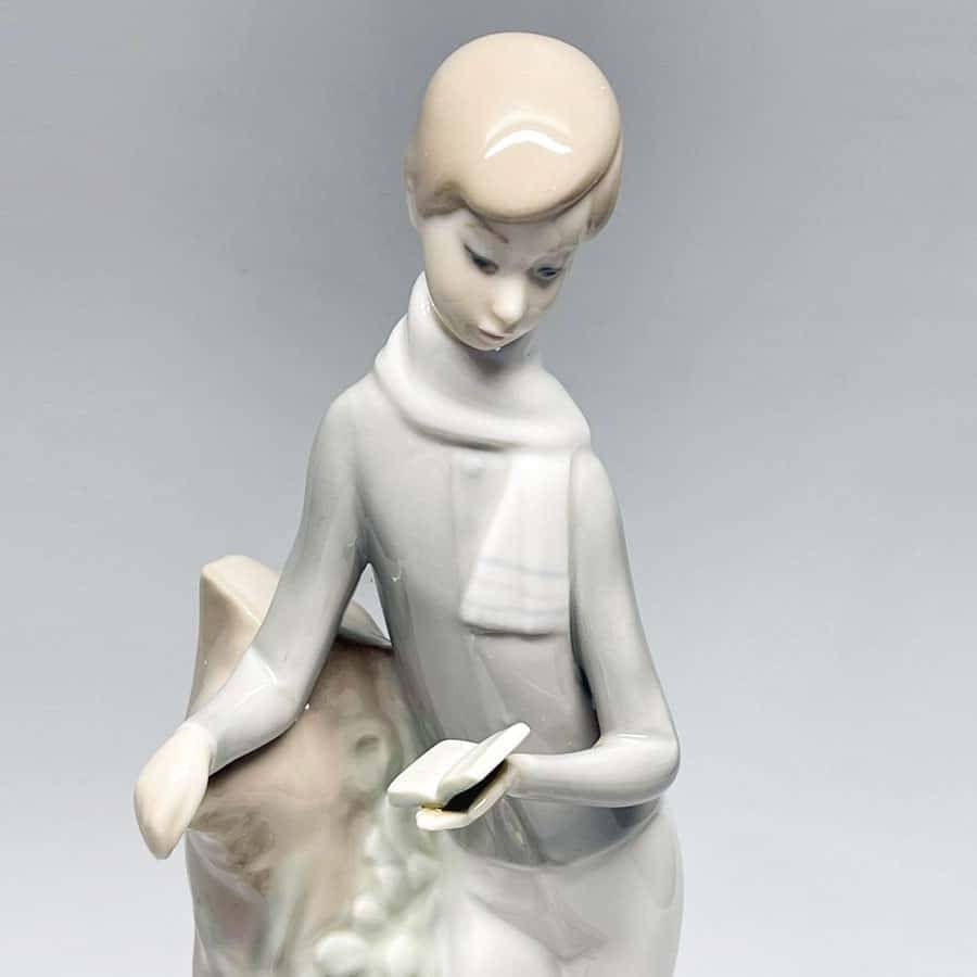 Lladro Boy Reading With Sheep and Lamb 4509