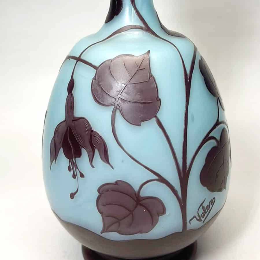 Loetz Fuchsia Cameo Glass Vase Signed Velez C1900