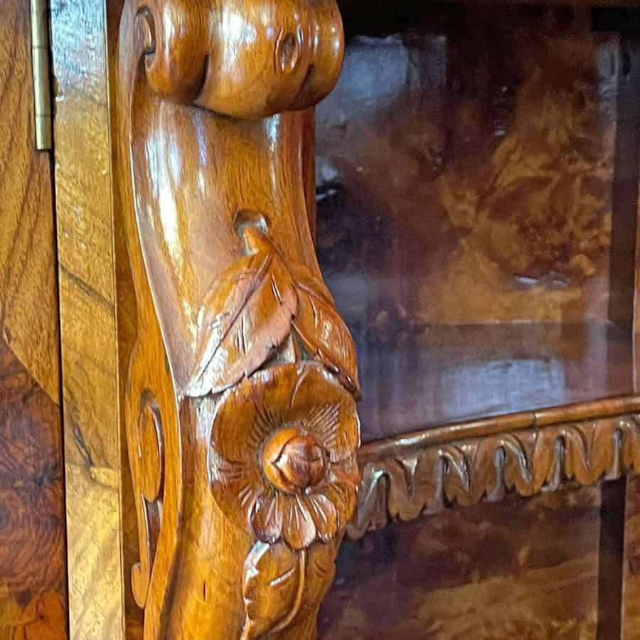 Magnificent Victorian Marble Topped Burr Walnut Chiffonier