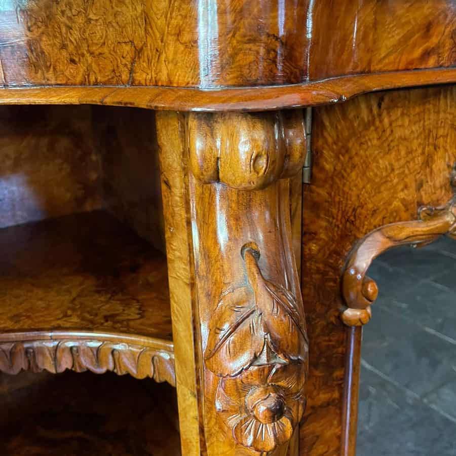 Magnificent Victorian Marble Topped Burr Walnut Chiffonier