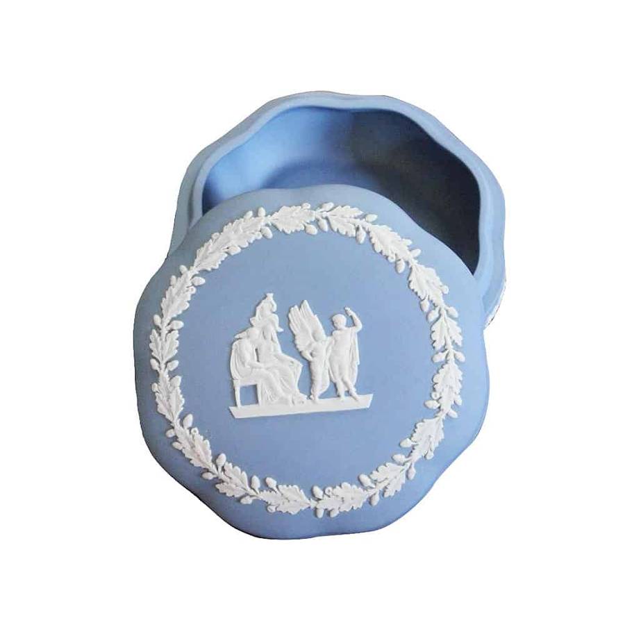 Wedgwood Light Blue Jasperware Angel At Gathering