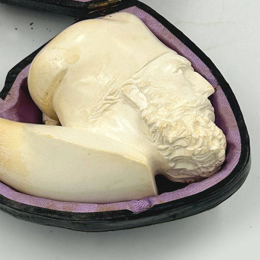 Meerschaum Pipe Sultan Head In Original Box