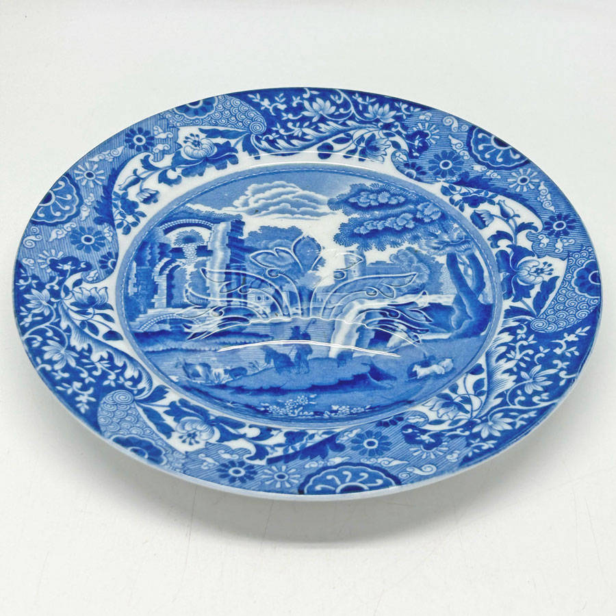 Rare Copeland Spode Blue Italian Hors D'oeuvre Plate