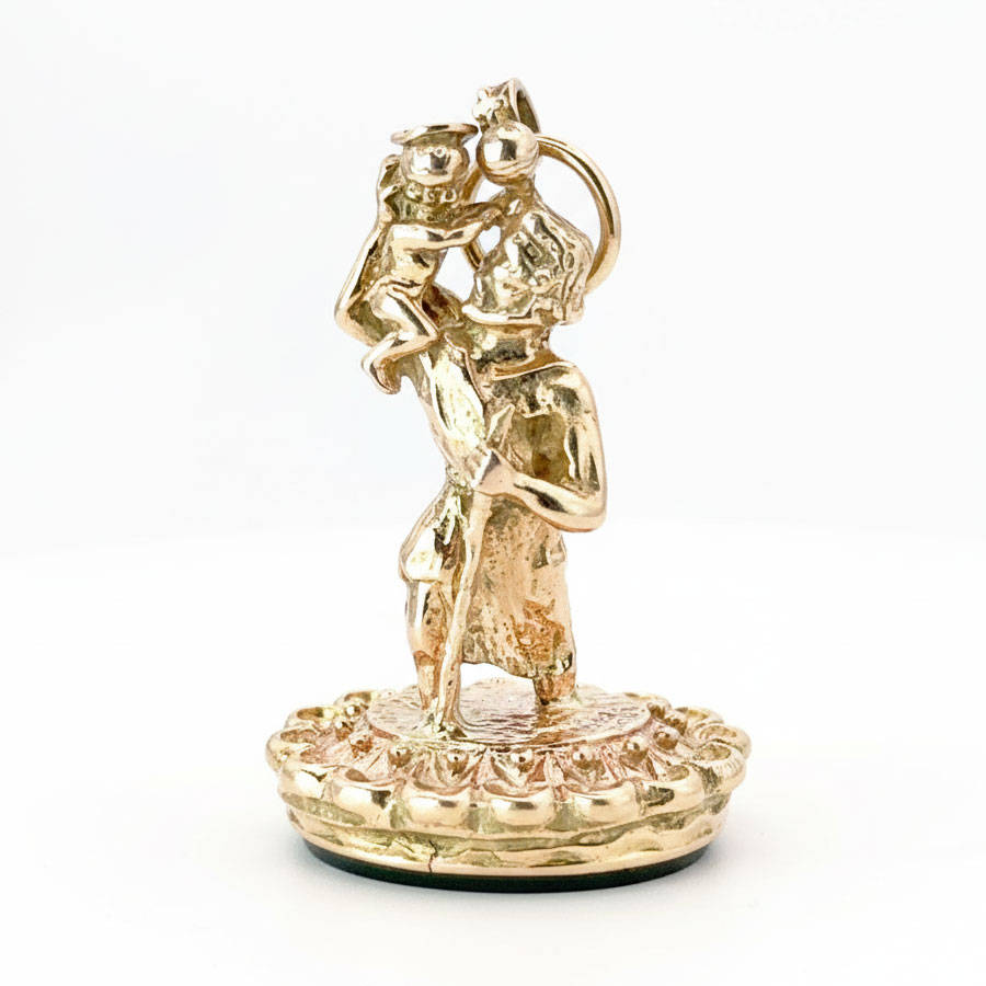 Rare Victorian 9ct Gold St Christopher Bloodstone Fob Seal