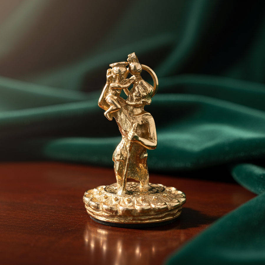 Rare Victorian 9ct Gold St Christopher Bloodstone Fob Seal