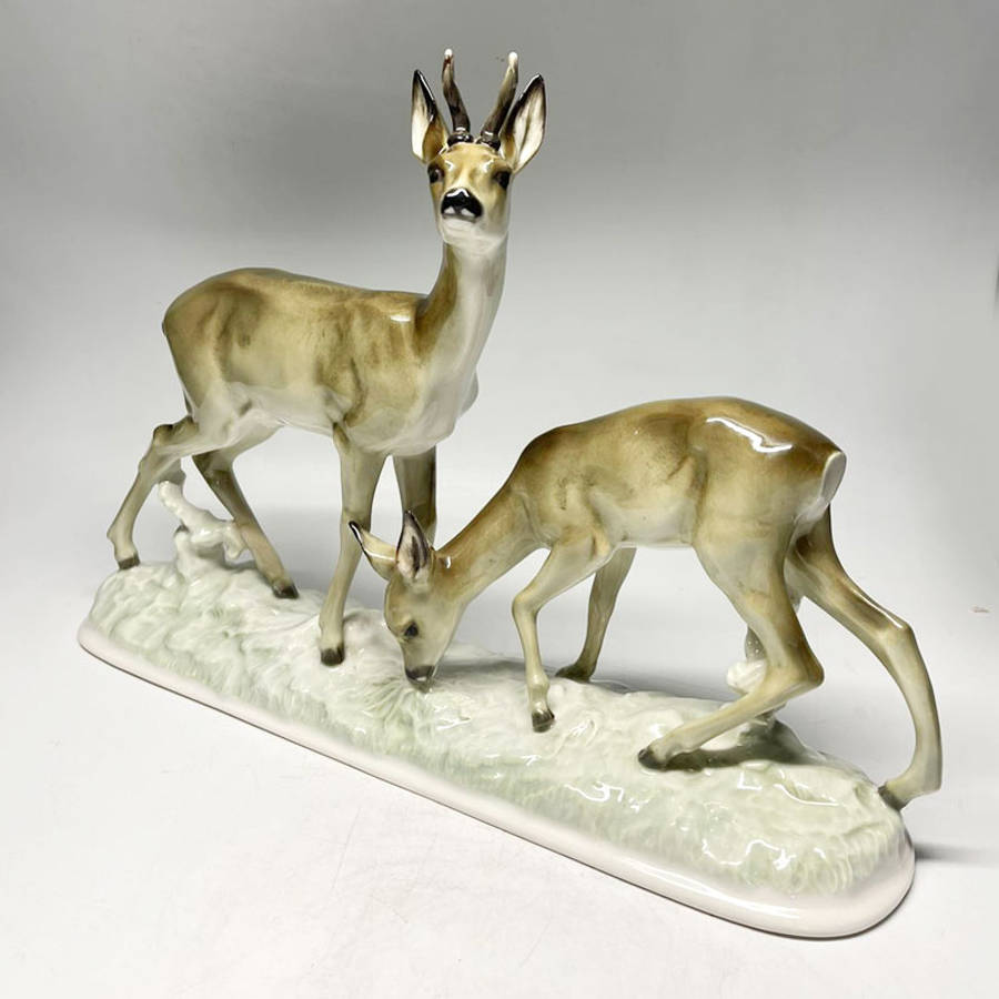 Rare Hutschenreuther Deer Group Tutter Germany