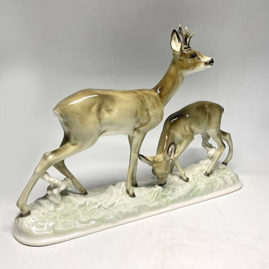 Rare Hutschenreuther Deer Group Tutter Germany