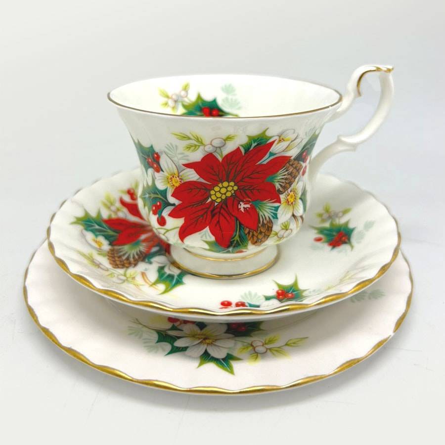 Royal Albert Poinsettia Tea Trio