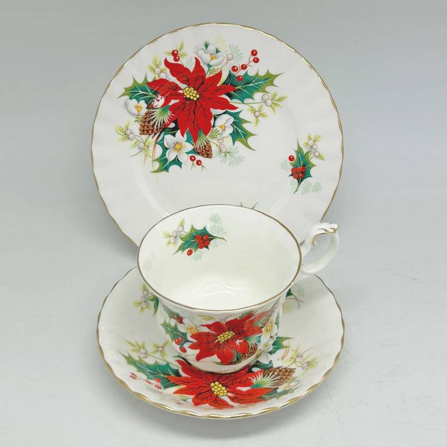 Royal Albert Poinsettia Tea Trio