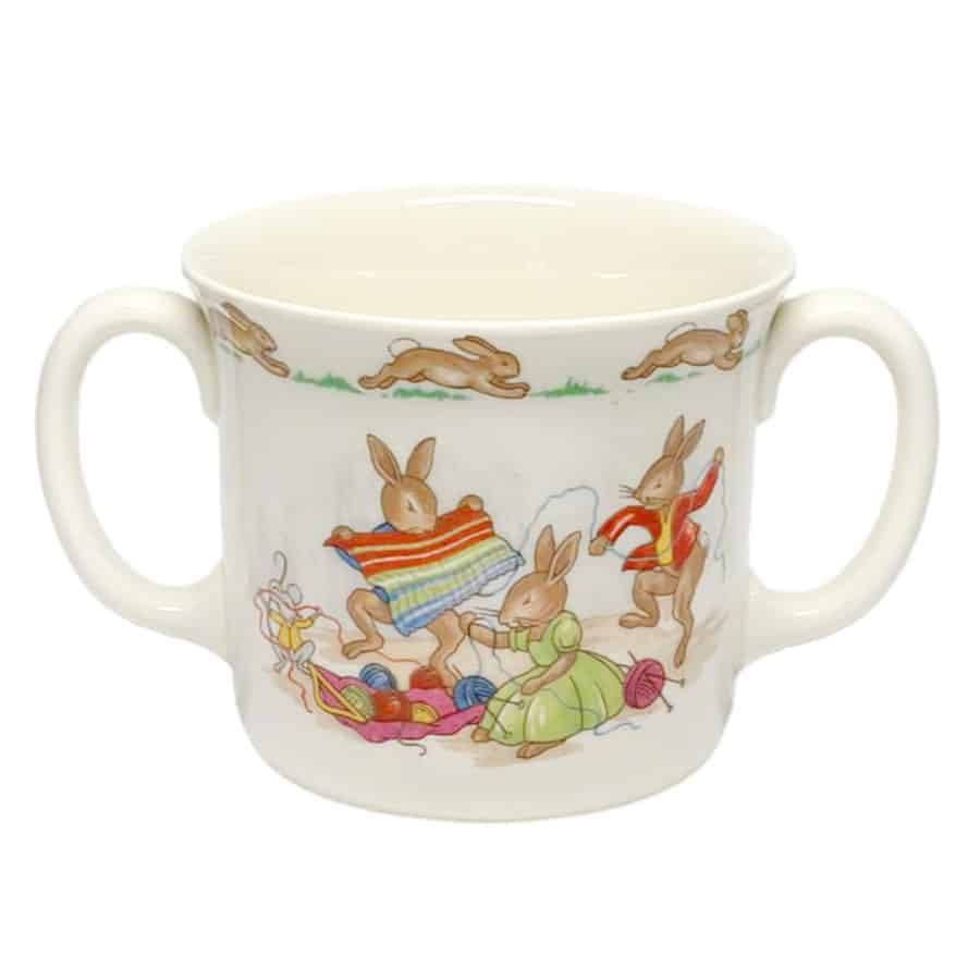 Royal Doulton Knitting Bunnykins Double Handled Mug