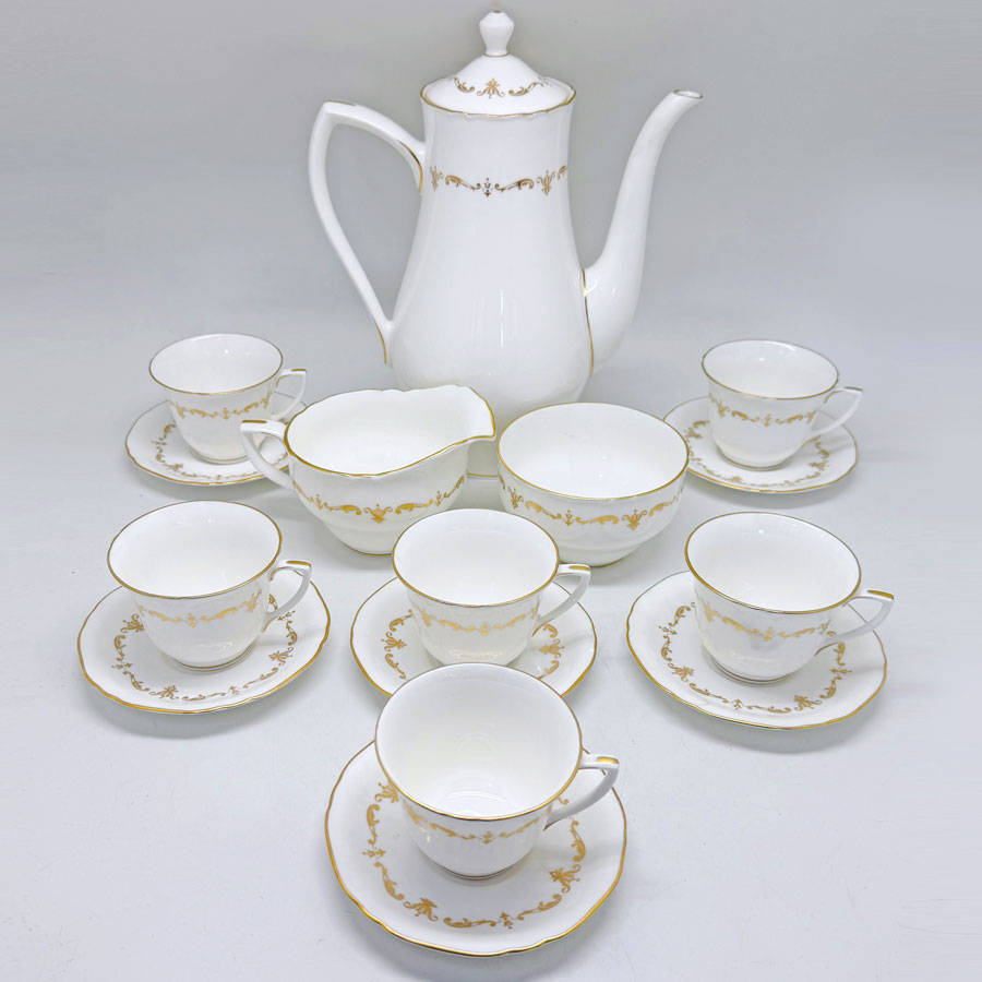 Royal Worcester Gold Chantilly Coffee Service