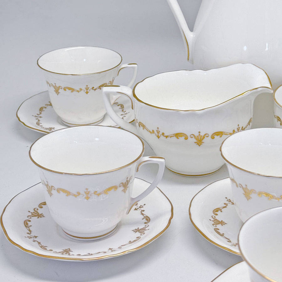 Royal Worcester Gold Chantilly Coffee Service
