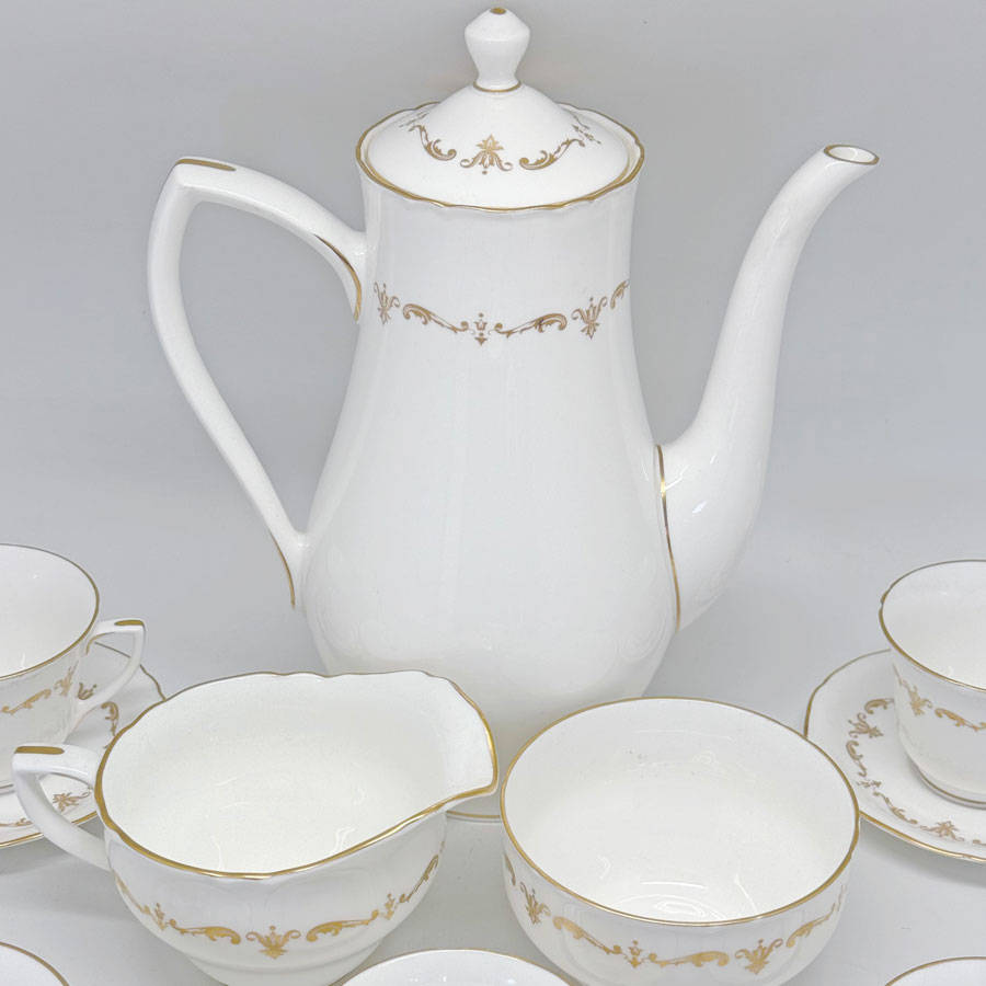 Royal Worcester Gold Chantilly Coffee Service