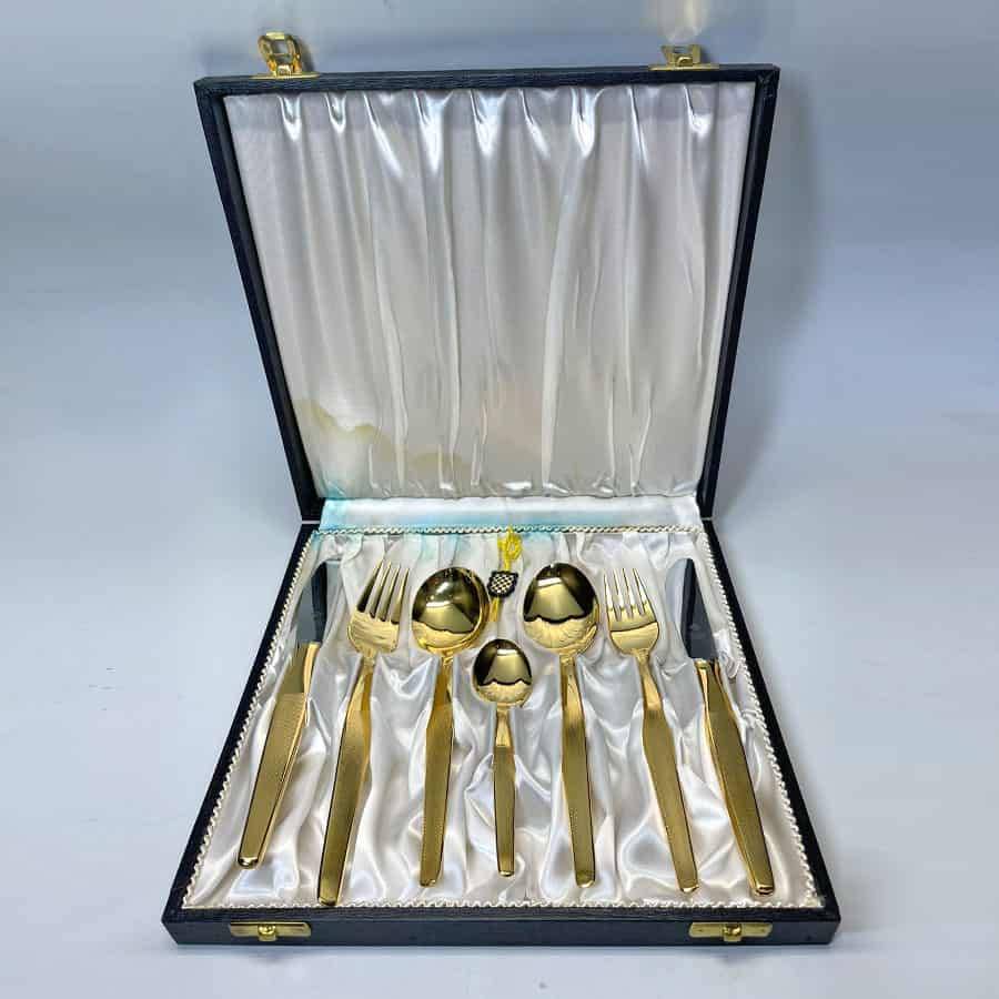 Solingen Germany 24k Gold Plated 7 Piece Table Setting