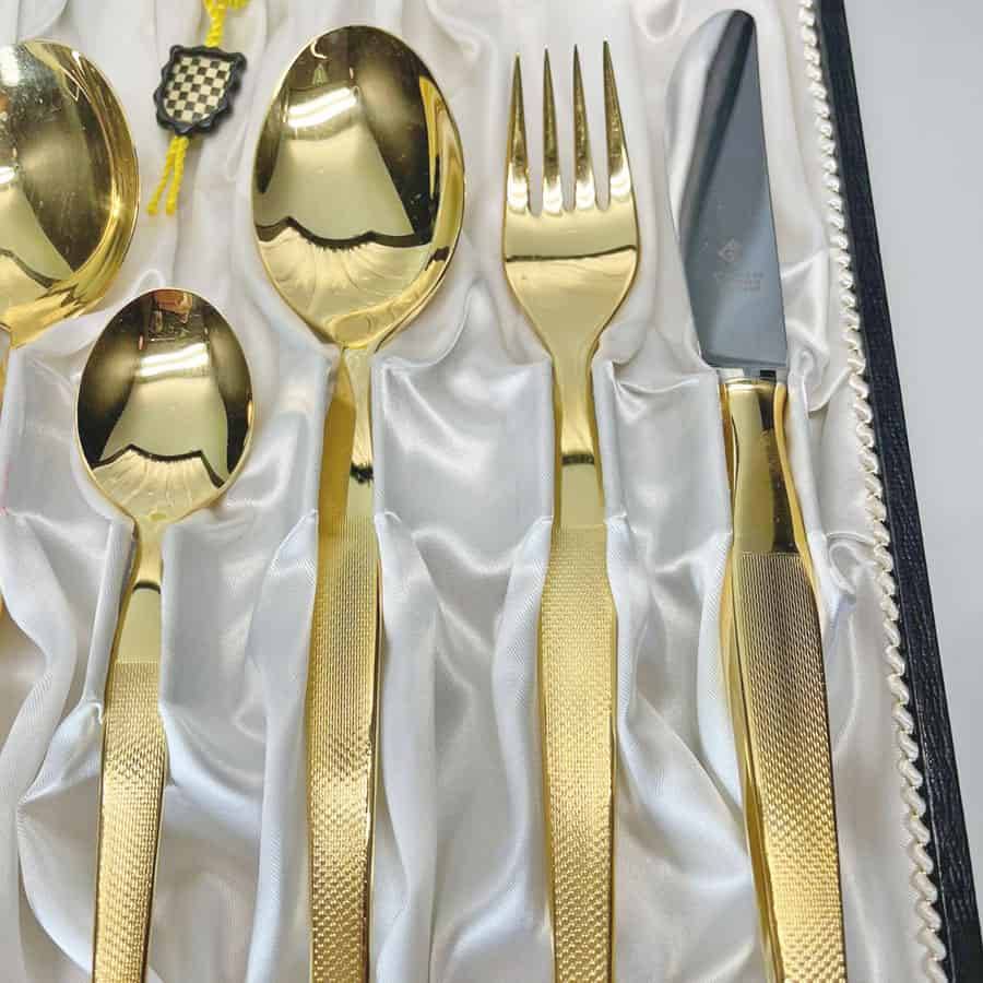 Solingen Germany 24k Gold Plated 7 Piece Table Setting