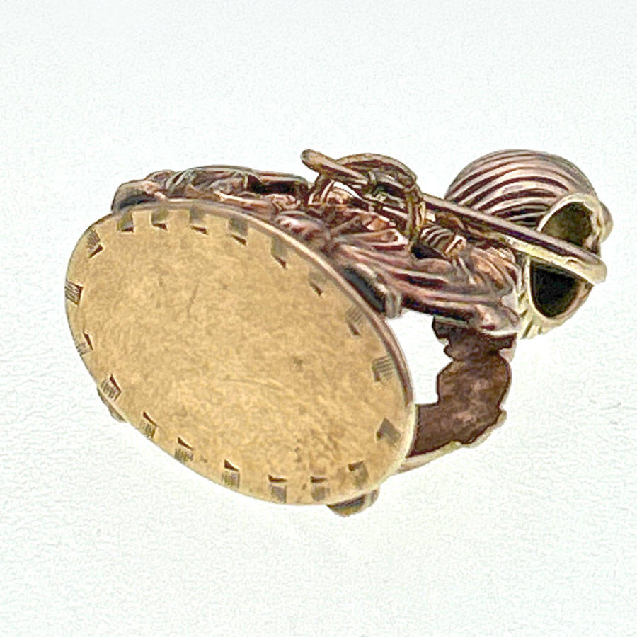 Victorian 9ct Gold Large Orante Fob Seal