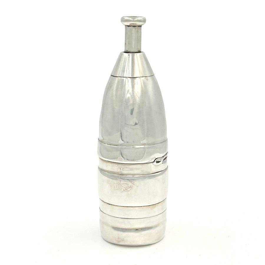 Victorian Hallmarked Silver Novelty Bottle Shaped Cigar Cutter Chester 1895