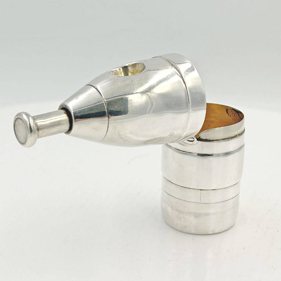 Victorian Hallmarked Silver Novelty Bottle Shaped Cigar Cutter Chester 1895