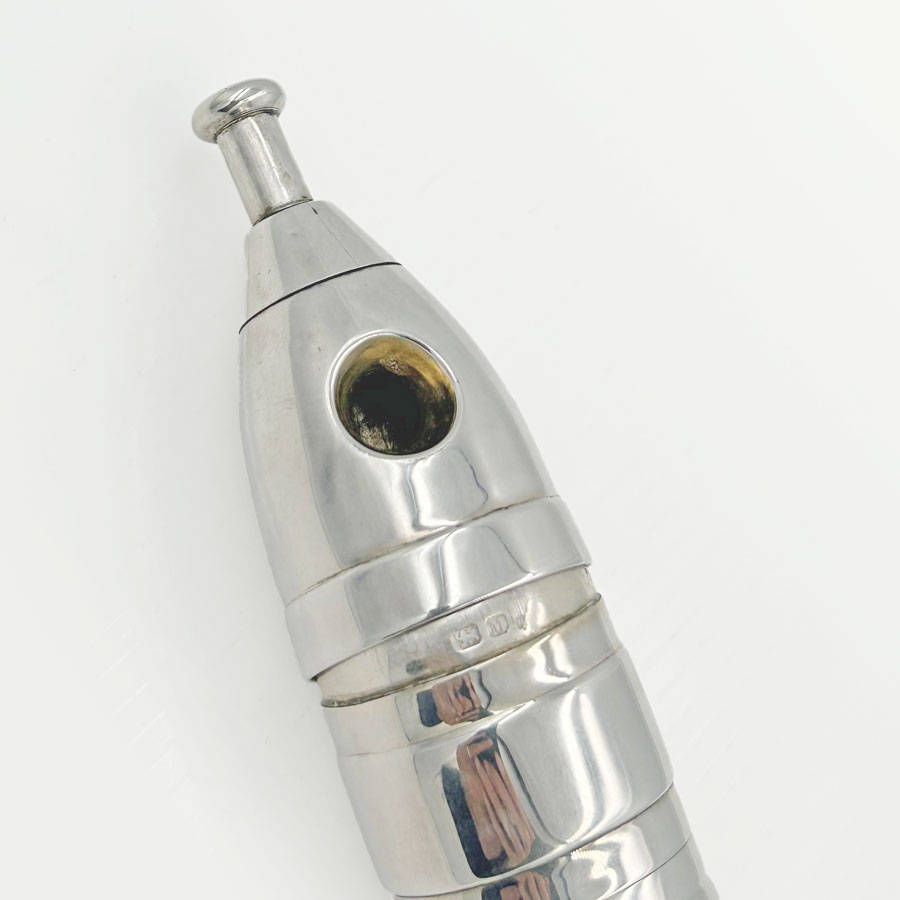 Victorian Hallmarked Silver Novelty Bottle Shaped Cigar Cutter Chester 1895