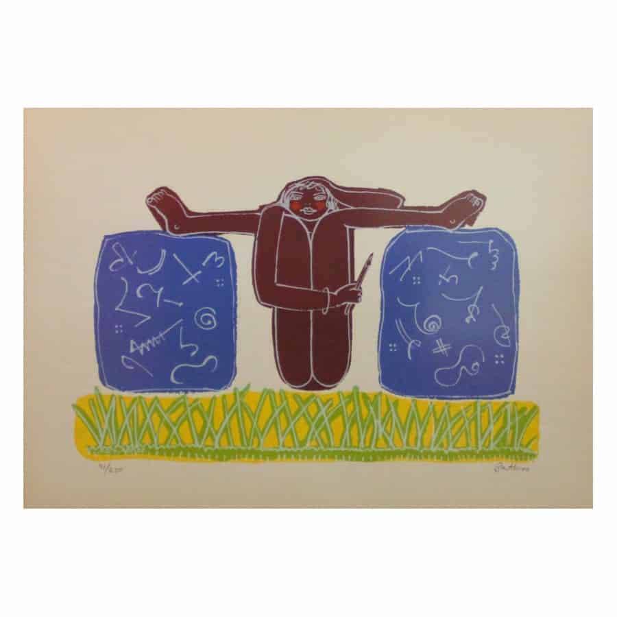 Walter Battiss Rock Artist Screen Print