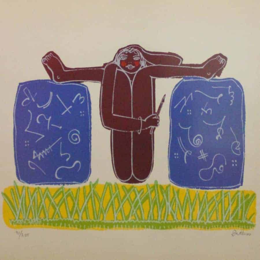 Walter Battiss Rock Artist Screen Print