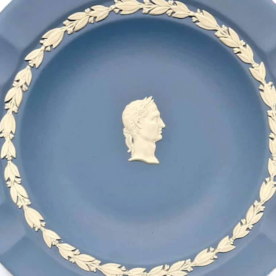Wedgwood Blue Jasperware Plate Roman Head