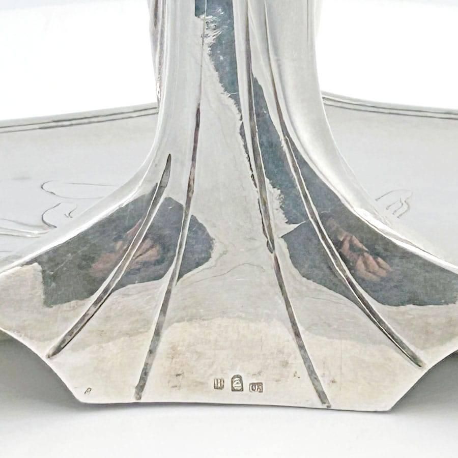 WMF Silvered Art Nouveau Maiden Card Tray C1910
