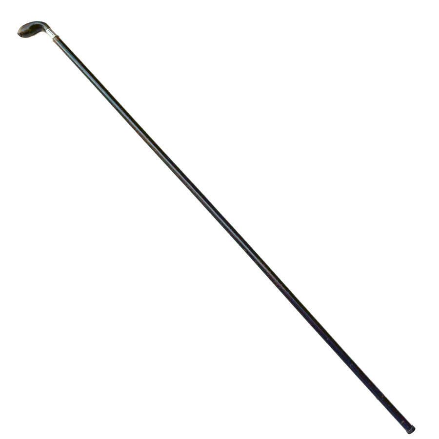 Wood And Silver Mounted Walking Stick With Horn Handle