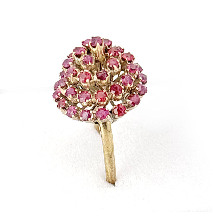 14ct Gold Ruby Cluster Cocktail Ring