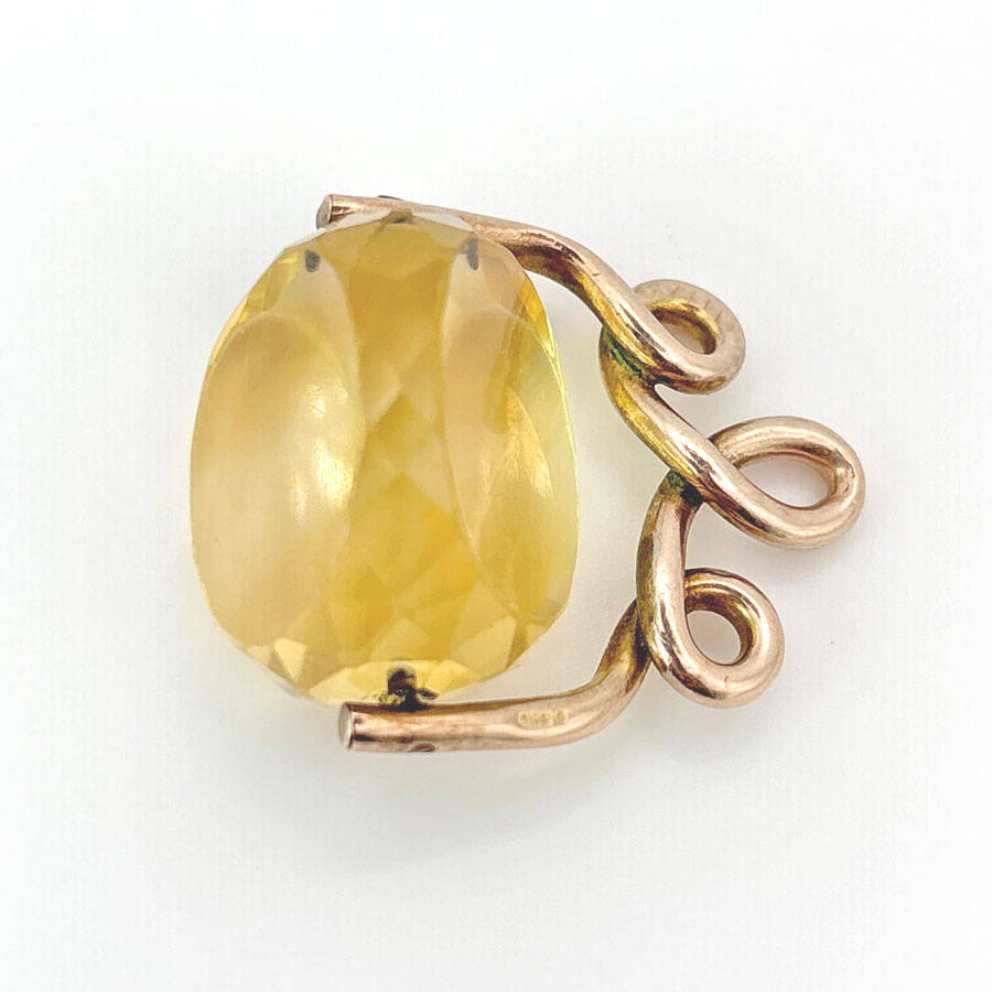 9ct Rose Gold Swivel Citrine Fob Seal