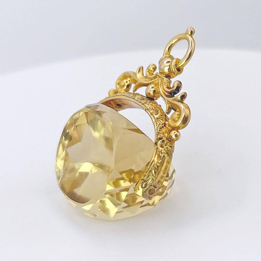9ct Rose Gold Victorian Swivel Citrine Fob Seal